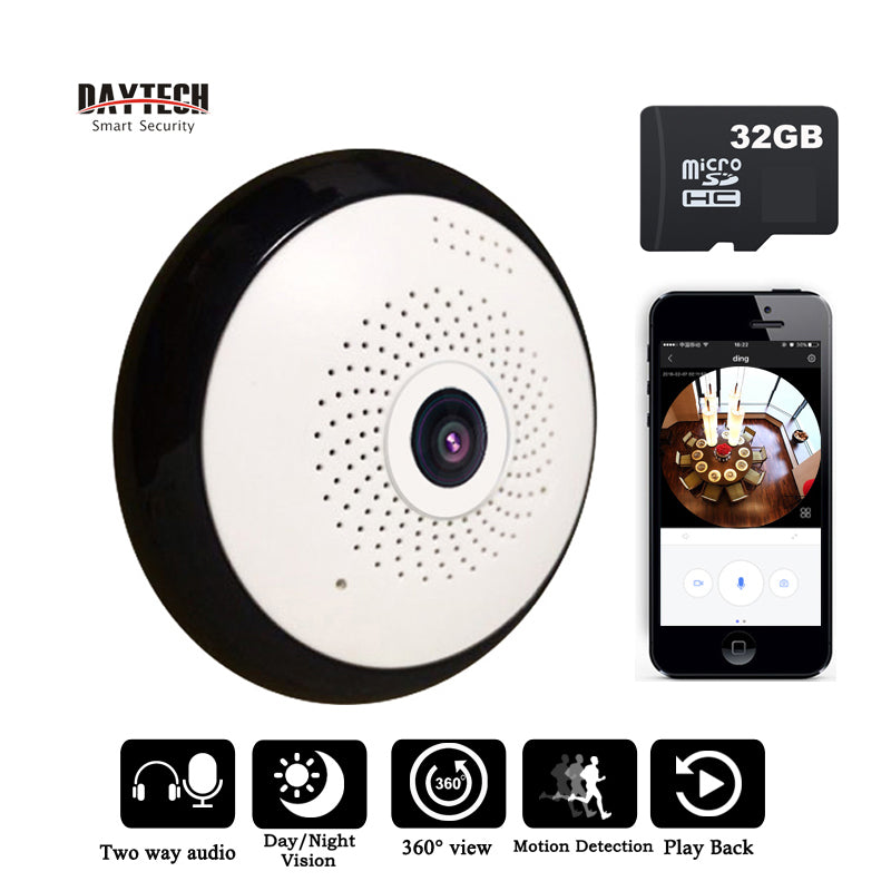 Daytech Camera DAYTECH Panoramic IP Camera Wireless WiFi 360 view Mini Surveillance ...
