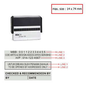 COLOP 25  Printer Self-Inking Rubber Stamp (plate)